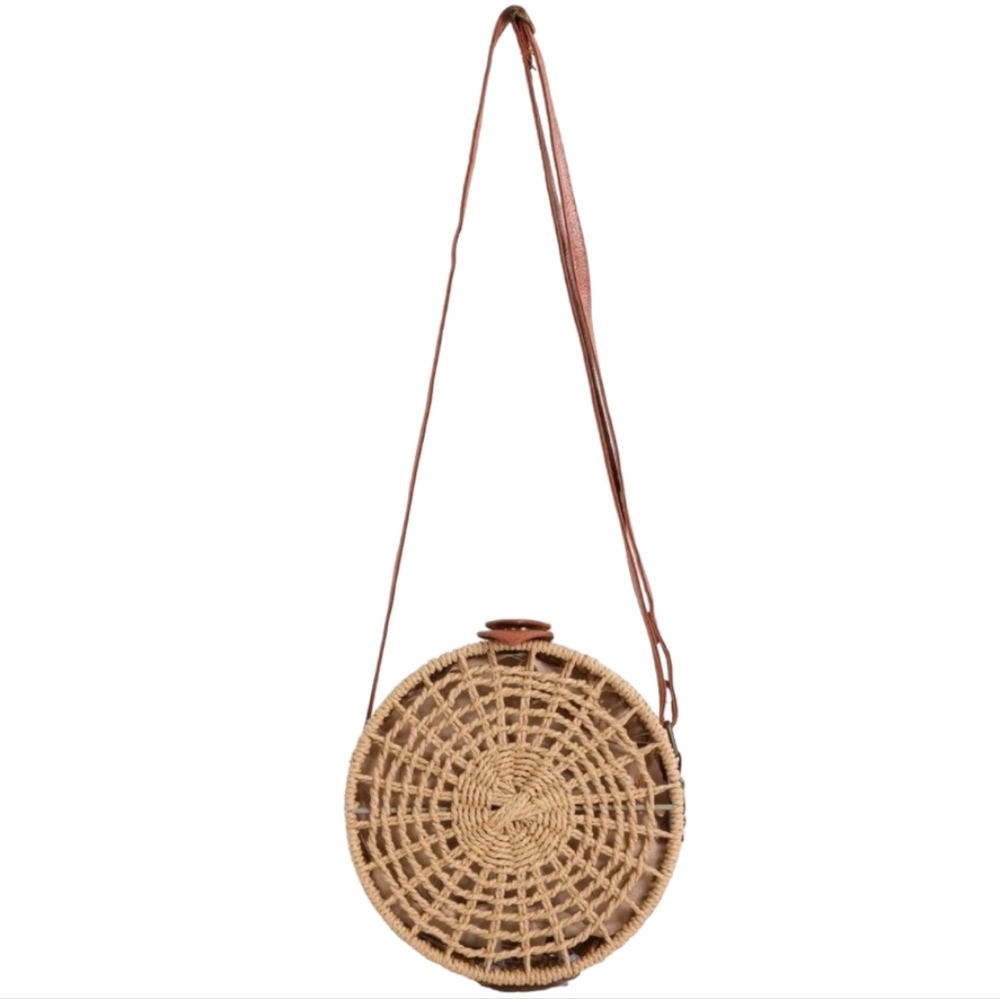 Crochet Hollow Out Round Crossbody Bag